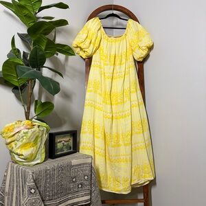 Future Collective SMALL Floral Off The Shoulder Puff Sleeve Midi Dress NEW